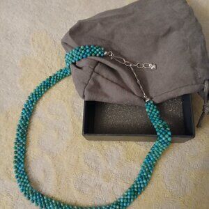 Jay King Heavenly Well Lake Turquoise Woven Bead Necklace